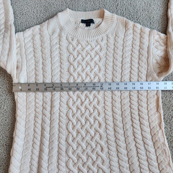 NWOT J. Crew Cotton Cashmere Cable Knit Pullover in Palest Peach RUNS BIG - Picture 4 of 10